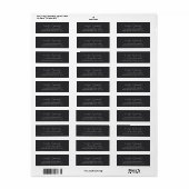 Black | Modern Minimal Script Return Address Label (Full Sheet)