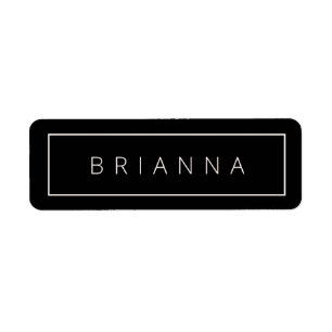 Black Modern Minimal White Business Name Label