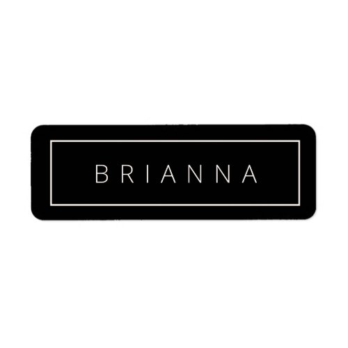 Black Modern Minimal White Business Name Label