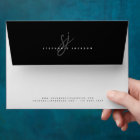 Black Modern Minimalist Chic Monogram Office
