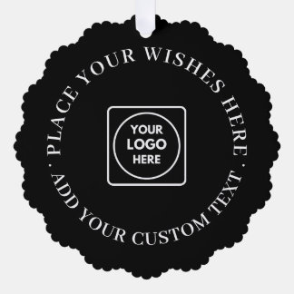 Black Modern Minimalist Corporate Christmas Logo  Ornament Card