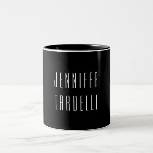 Black Modern Minimalist Elegant  Two_Tone Coffee Mug