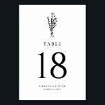 Black Modern Minimalist Floral Bouquet Wedding Table Number<br><div class="desc">Customizable minimalist wedding table numbers card. It features a black modern floral bouquet line art with a pinstripes pattern. Personalize by adding the table numbers,  names,  and event date. This minimalist floral table numbers card is perfect for weddings,  bridal showers,  baby showers,  birthdays,  and so much more.</div>