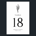 Black Modern Minimalist Floral Bouquet Wedding Table Number<br><div class="desc">Customizable minimalist wedding table numbers card. It features a black modern floral bouquet line art with a pinstripes pattern. Personalize by adding the table numbers,  names,  and event date. This minimalist floral table numbers card is perfect for weddings,  bridal showers,  baby showers,  birthdays,  and so much more.</div>