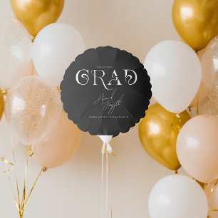 Black Modern Minimalist   Graduation Party Balloon