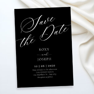 Black modern minimalist invitation