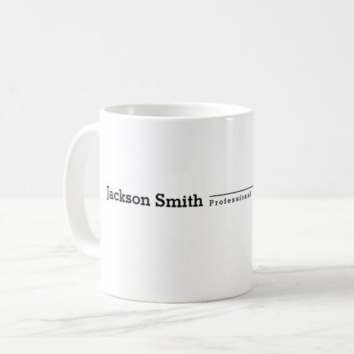 Black modern minimalist name professional coffee mug