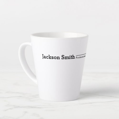 Black modern minimalist name professional latte mug