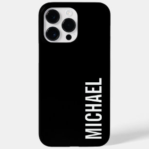 Black Modern Minimalist Personalized Name Case-Mate iPhone 14 Pro Max Case