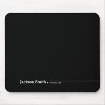 Black modern minimalist personalized name mouse pa