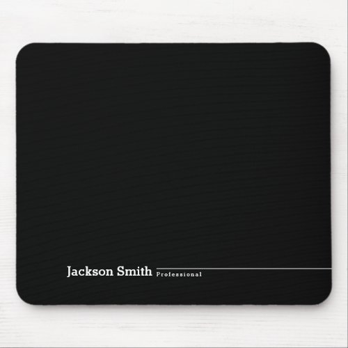 Black modern minimalist personalized name mouse pa mouse pad