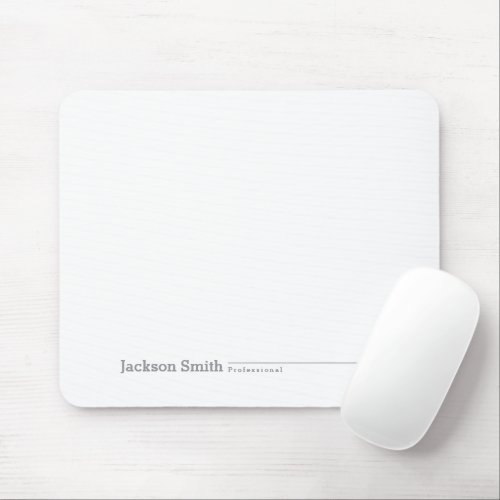 Black modern minimalist personalized name mouse pad