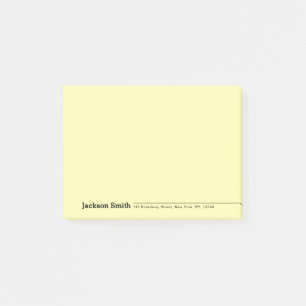Black modern minimalist personalized name post-it notes