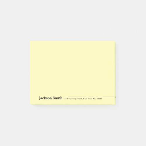 Black modern minimalist personalized name post_it notes