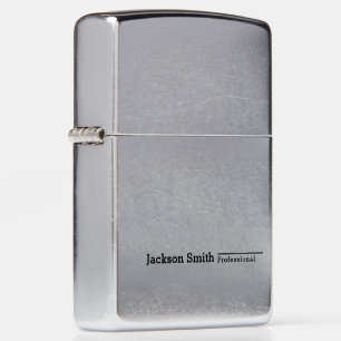 Black modern minimalist personalized name zippo lighter