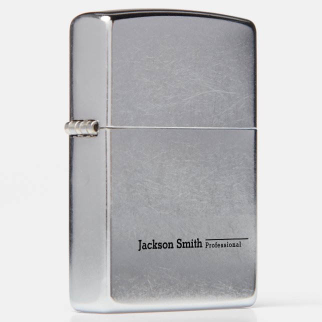 Black modern minimalist personalized name zippo lighter (Right)