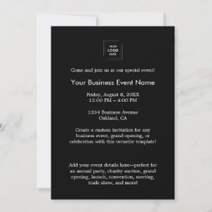 Black Modern Minimalist Professional Event Design Invitation