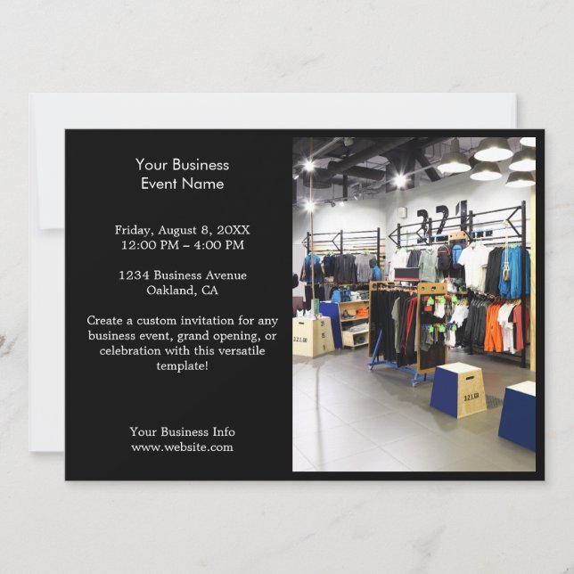 Black Modern Minimalist Professional Photo Event Invitation (Front)