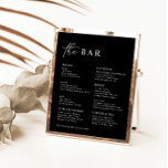 Black Modern Minimalist Wedding Bar Menu<br><div class="desc">Designed to coordinate with for the «Pure» Wedding Invitation Collection. To change details,  click «Details». To move the text or change the size,  font,  or color,  click «Edit using Design Tool». View the collection link on this page to see all of the matching items in this beautiful design.</div>
