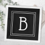 Black Modern Monogrammed Initial Template Serving  Acrylic Tray