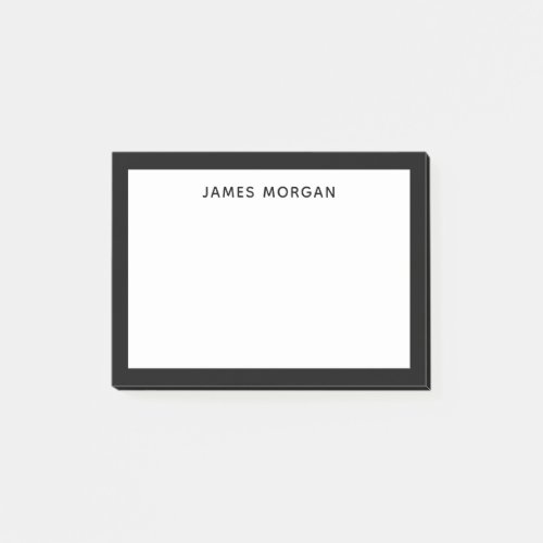 Black Modern Name Professional Post_it Notes