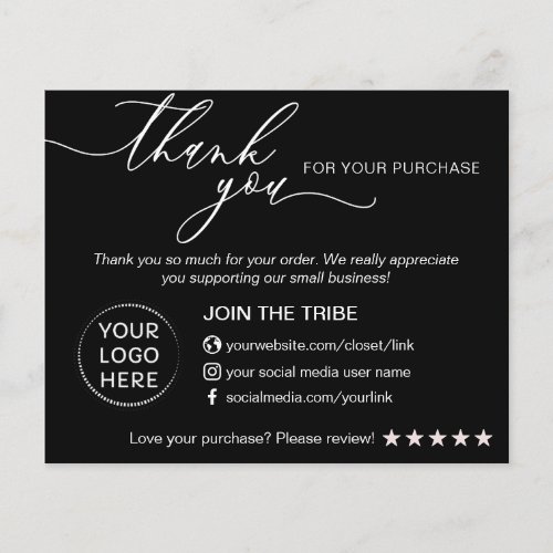 Black Modern Online Store Small Business Thank you Flyer
