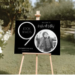 Black Modern Photo 90th Birthday Welcome Sign<br><div class="desc">Welcome guests to your 90th birthday celebration with this stunning editable welcome sign. Featuring a sleek, customizable layout, this template allows you to easily add your own photo and personalize the text, making it a perfect addition to your milestone 90th birthday decor. Ideal for entryways or as a party focal...</div>