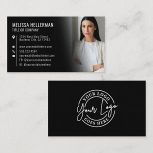 Black Modern Photo Logo Professional Business Card