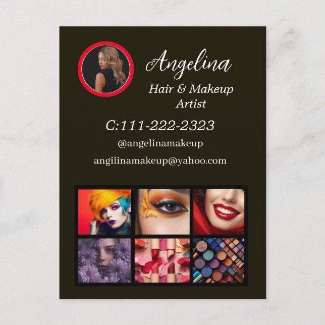 Black Modern photo makeup artist  Postcard (Front)