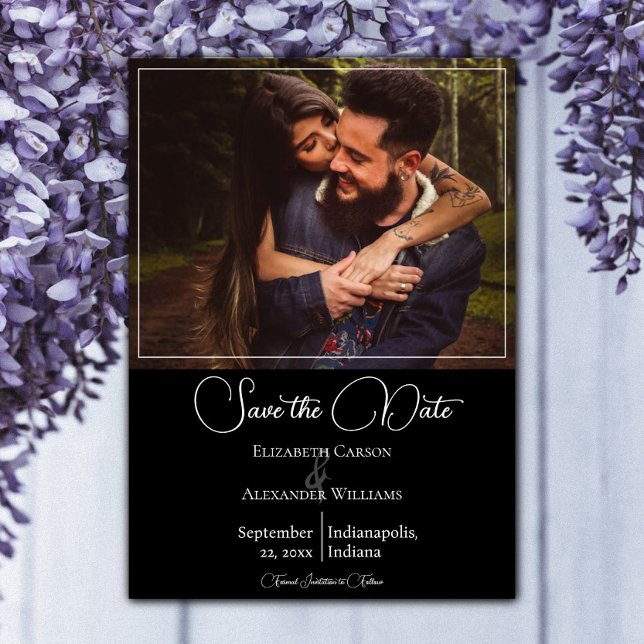 Black Modern Photo Save The Date (Black Modern Photo Save the Date)