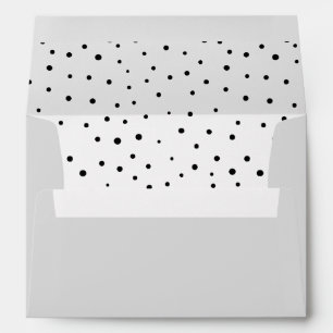 Black Modern Polka Dots Pattern Envelope