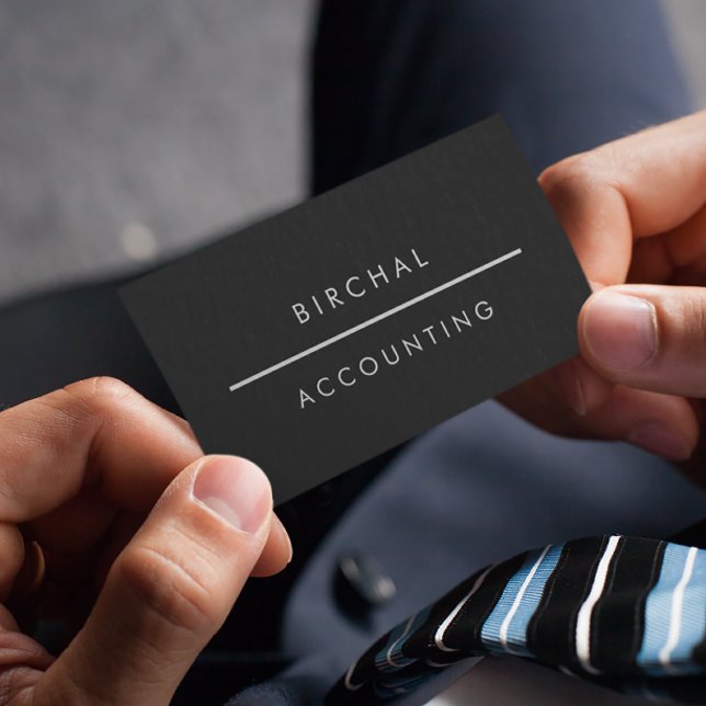 Black Modern Professional Accounting Financial Business Card (Creator Uploaded)
