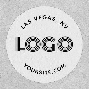 Black Modern Rectangular Logo Curved Text Patch