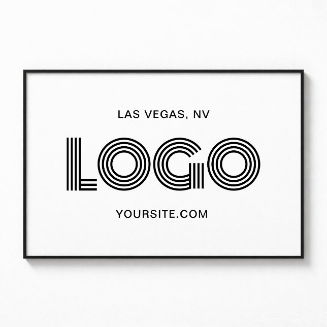 Black Modern Rectangular Logo Poster (White and Black Modern Rectangular Logo Poster)