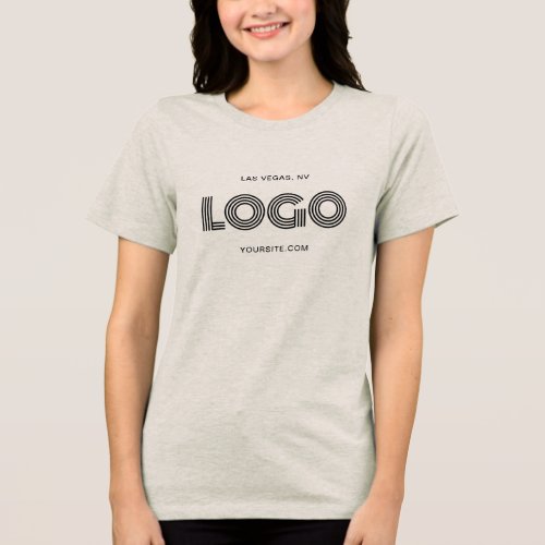 Black Modern Rectangular Logo Tri_Blend Shirt