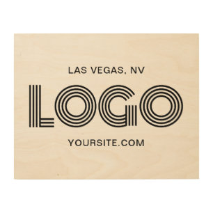 Black Modern Rectangular Logo Wood Wall Art