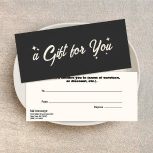 Black Modern Retro Gift Certificate
