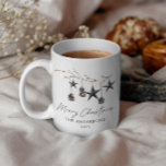 Black modern scandi elegant script Christmas Holid Mug<br><div class="desc">Black modern elegant rustic watercolor scandal Scandinavian strand  dried botanical floral muted colors holiday Christmas favour gift mug design.</div>