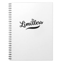 Black Modern Script Be Limitless Notebook