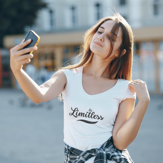 Black Modern Script Be Limitless Slim Fit Tee (Creator Uploaded)