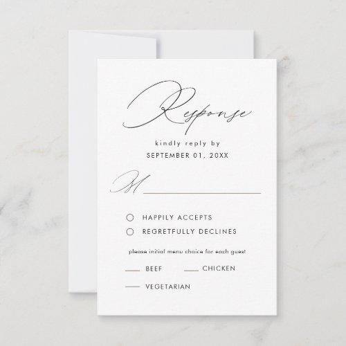 Black  Modern Script Calligraphy RSVP Invitation