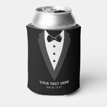 Black Modern Script Personalized Groomsmen Can Coo Can Cooler by splendidsummer at Zazzle