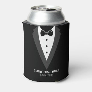 Black Modern Script Personalized Groomsmen Can Coo Cooler