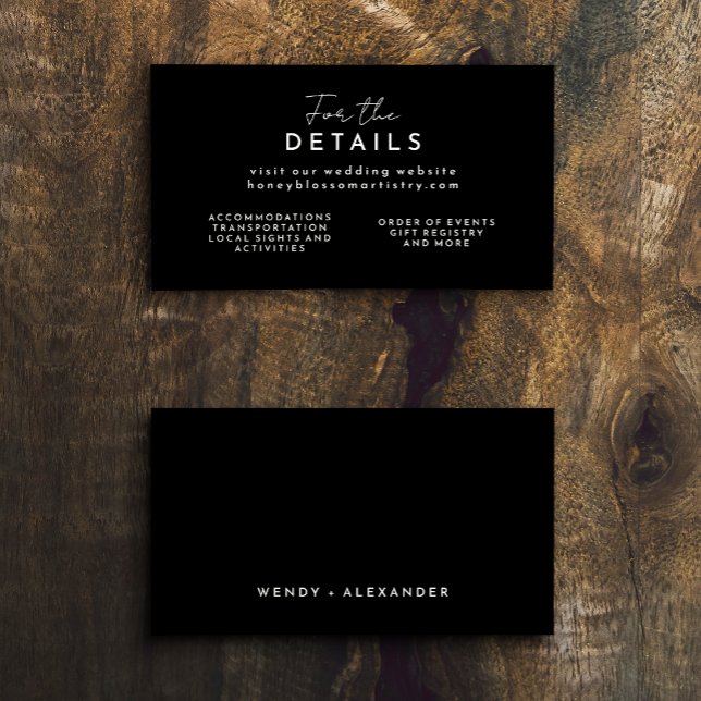 Black Modern Script Wedding Website Enclosure Card (Creator Uploaded)