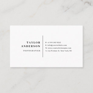 Black Modern Serif Typography Minimalist Business Card