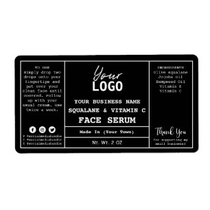 Black Modern Serum Labels