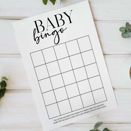 Black Modern Simple Double Sided Baby Shower Game
