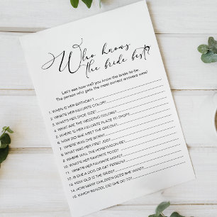 Black Modern Simple Game Who Knows Bride Best Flyer