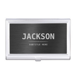Black Modern Simple Name Personalized Groomsmen Business Card Case