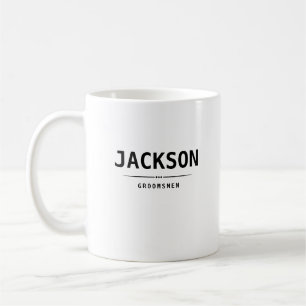 Black Modern Simple Name Personalized Groomsmen Coffee Mug